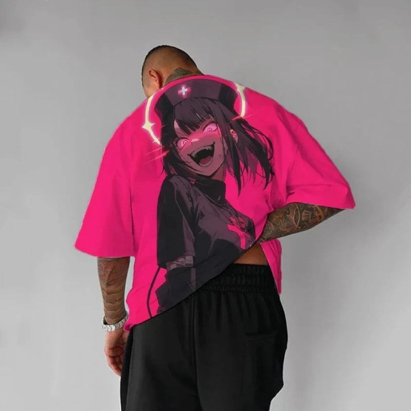 Anime Print Shirt Men