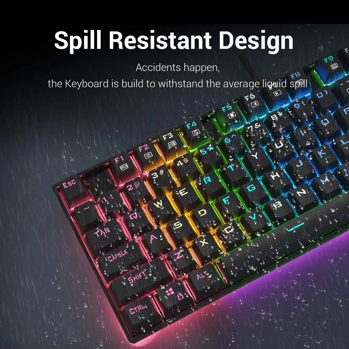RGB Backlit Wired Keyboard with Red Switches