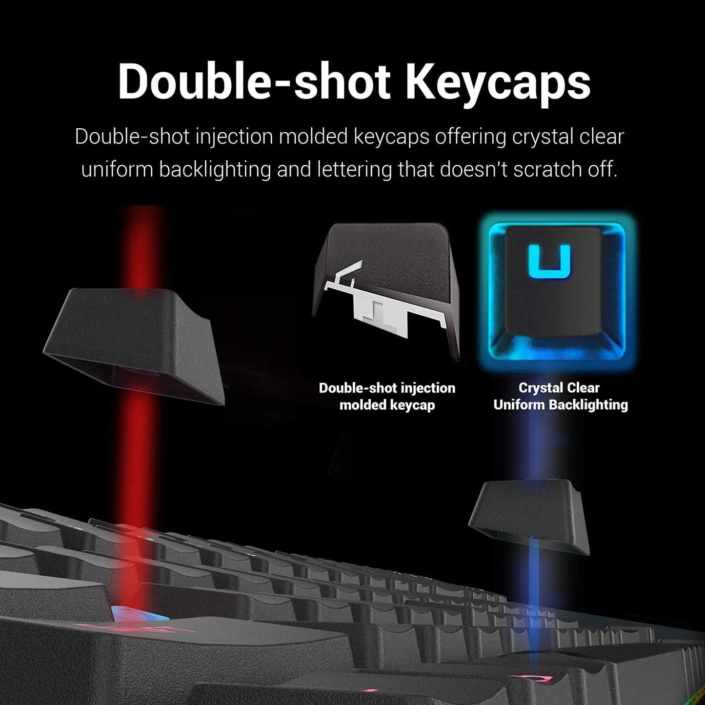 RGB Backlit Wired Keyboard with Red Switches