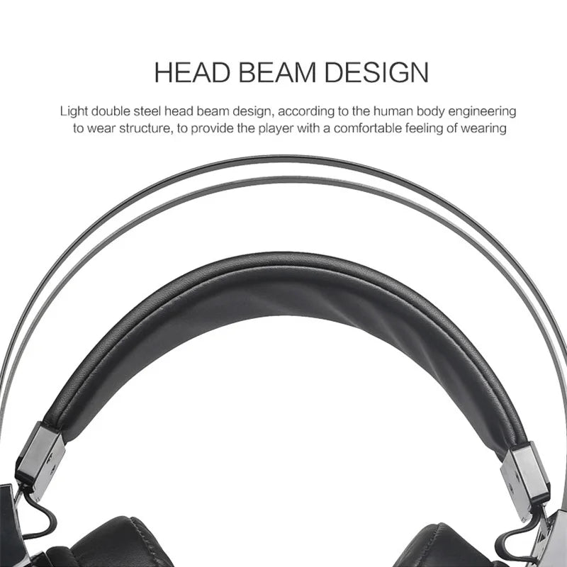 Wired Headphones with Mic LED Light Over Ear Stereo Deep Bass