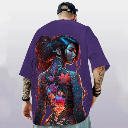 Anime Print Shirt Men