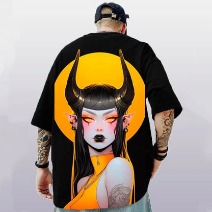 Girl Print Oversized T-Shirt Men