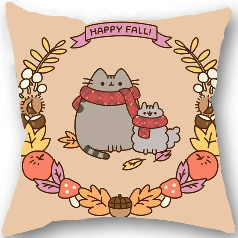 Kawaii Chubby Cat  Pillowcase