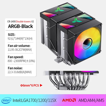 Jonsbo CR 1400 V2 CPU Cooler ARGB Quiet Fan
