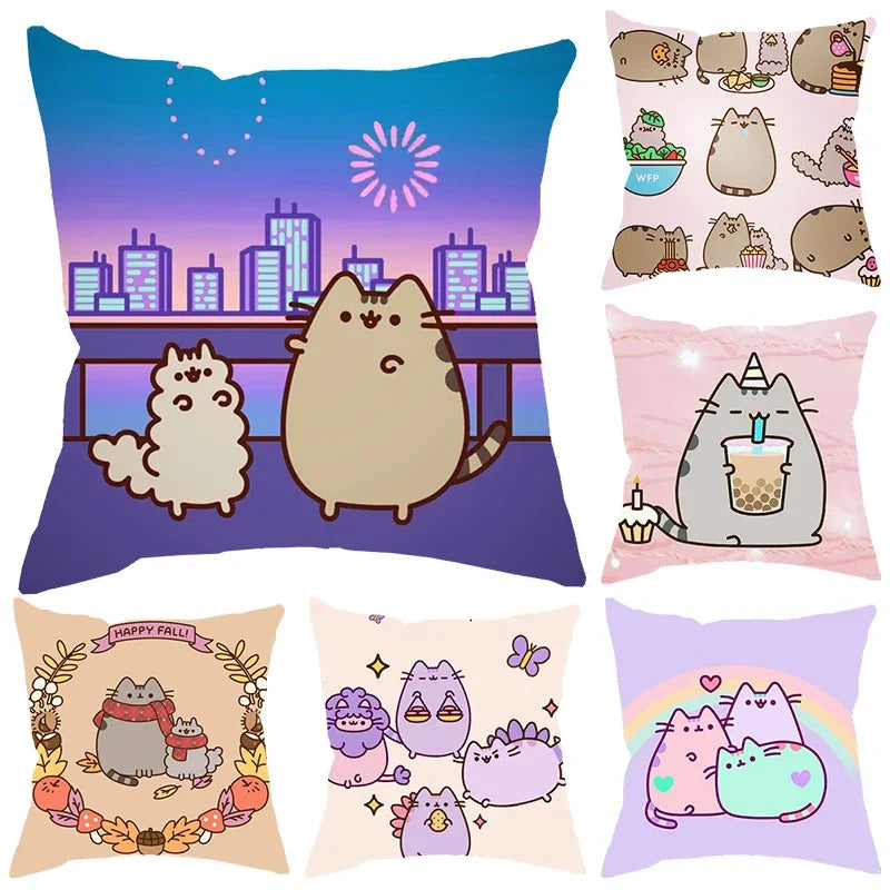 Kawaii Chubby Cat  Pillowcase