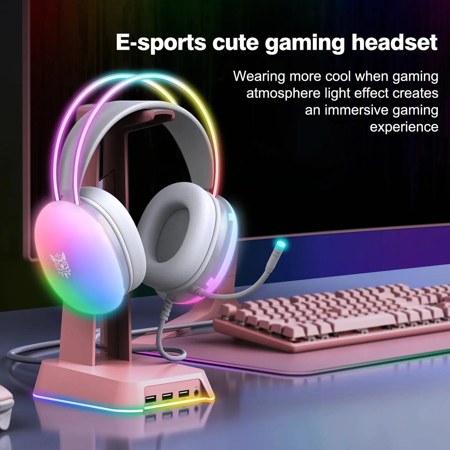 Gaming Headphones with RGB Lights