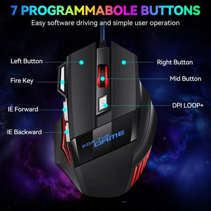 7 Button RGB Backlit Ergonomic Backlight Mouse