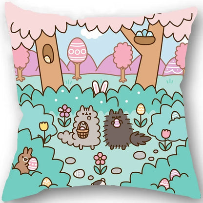 Kawaii Chubby Cat  Pillowcase