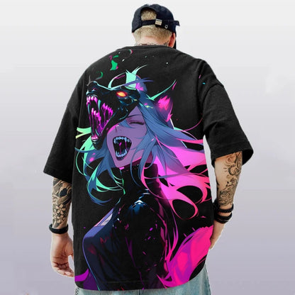 Girl Print Oversized T-Shirt Men