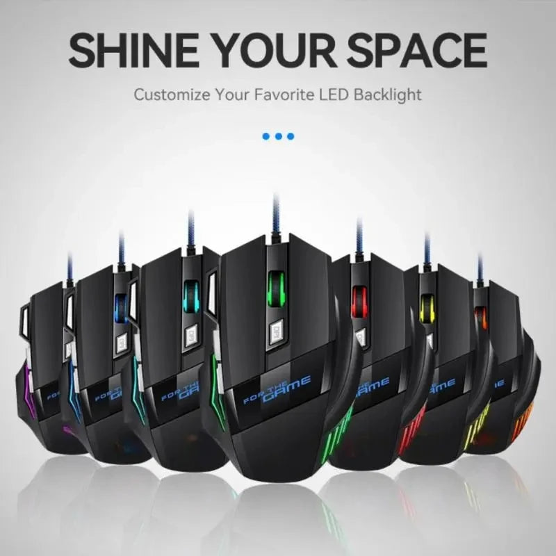 7 Button RGB Backlit Ergonomic Backlight Mouse