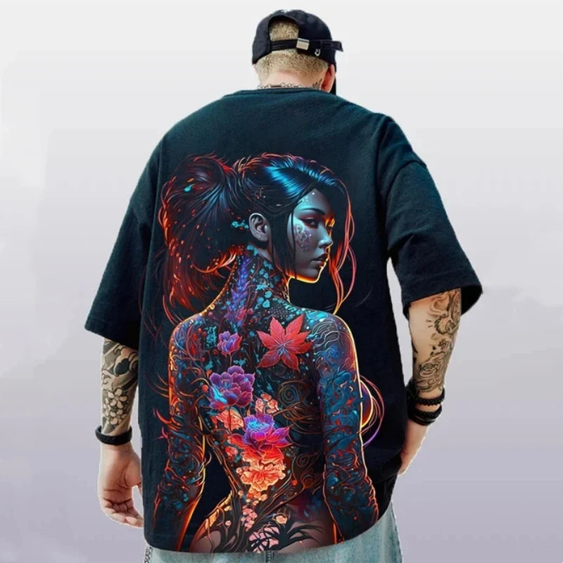 Anime Print Shirt Men