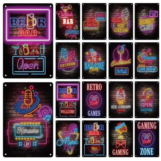 Neon Metal Billboard Music Poster